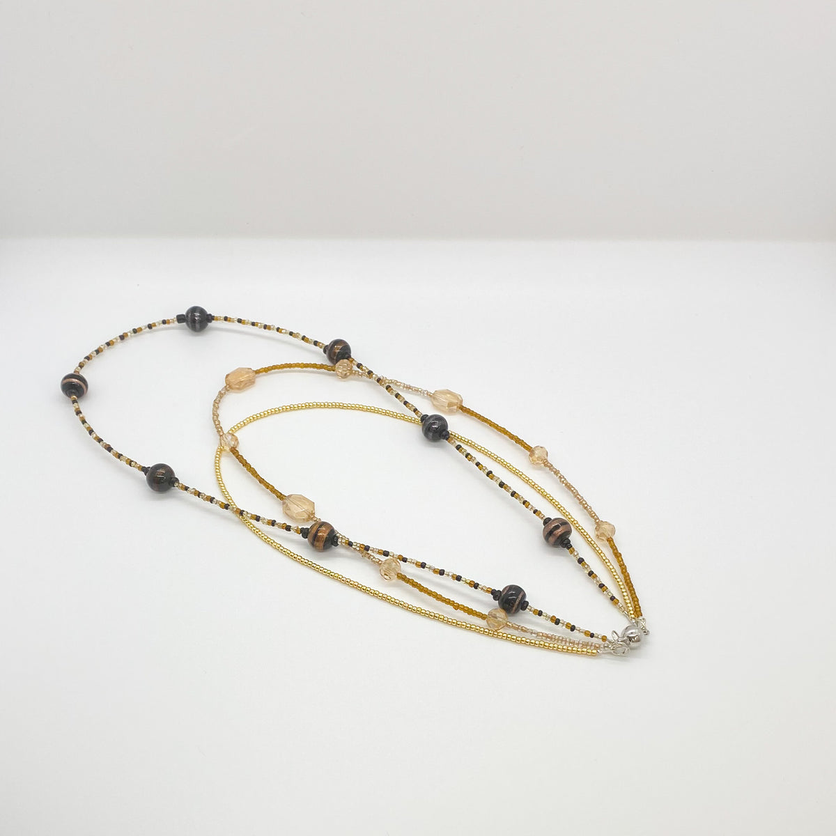 Gold and Black Tiered Necklace