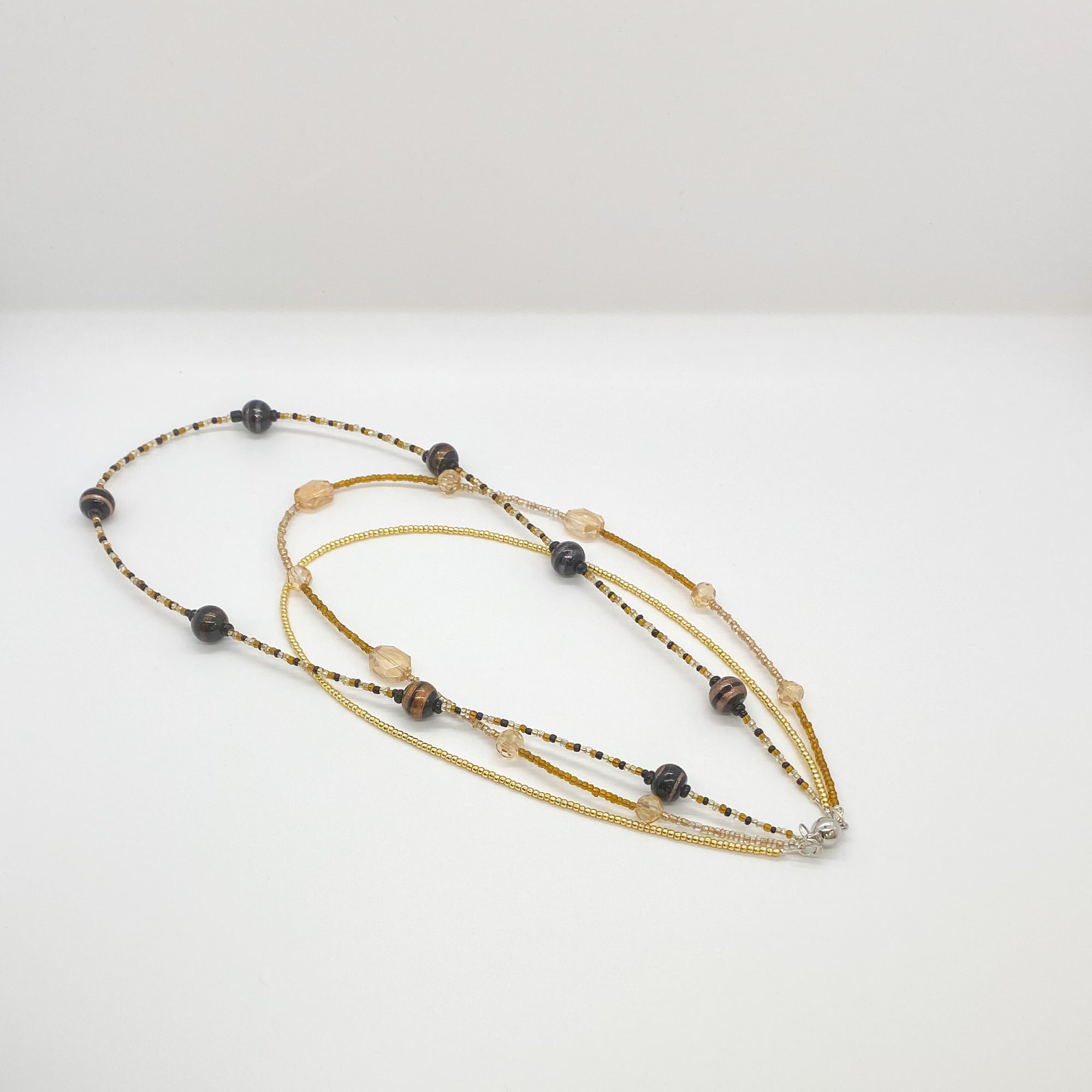 Gold and Black Tiered Necklace