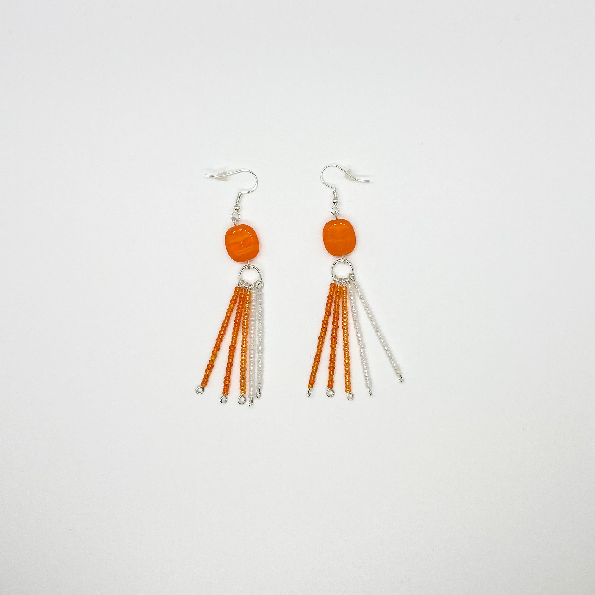 Orange Tassel Earrings
