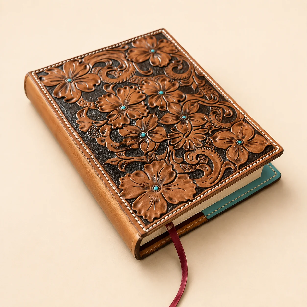Hand-tooled leather journal